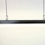 Lampe tubulaire industrielle polie suspendue, années 1970