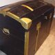 Trunk wooden color black and gold
