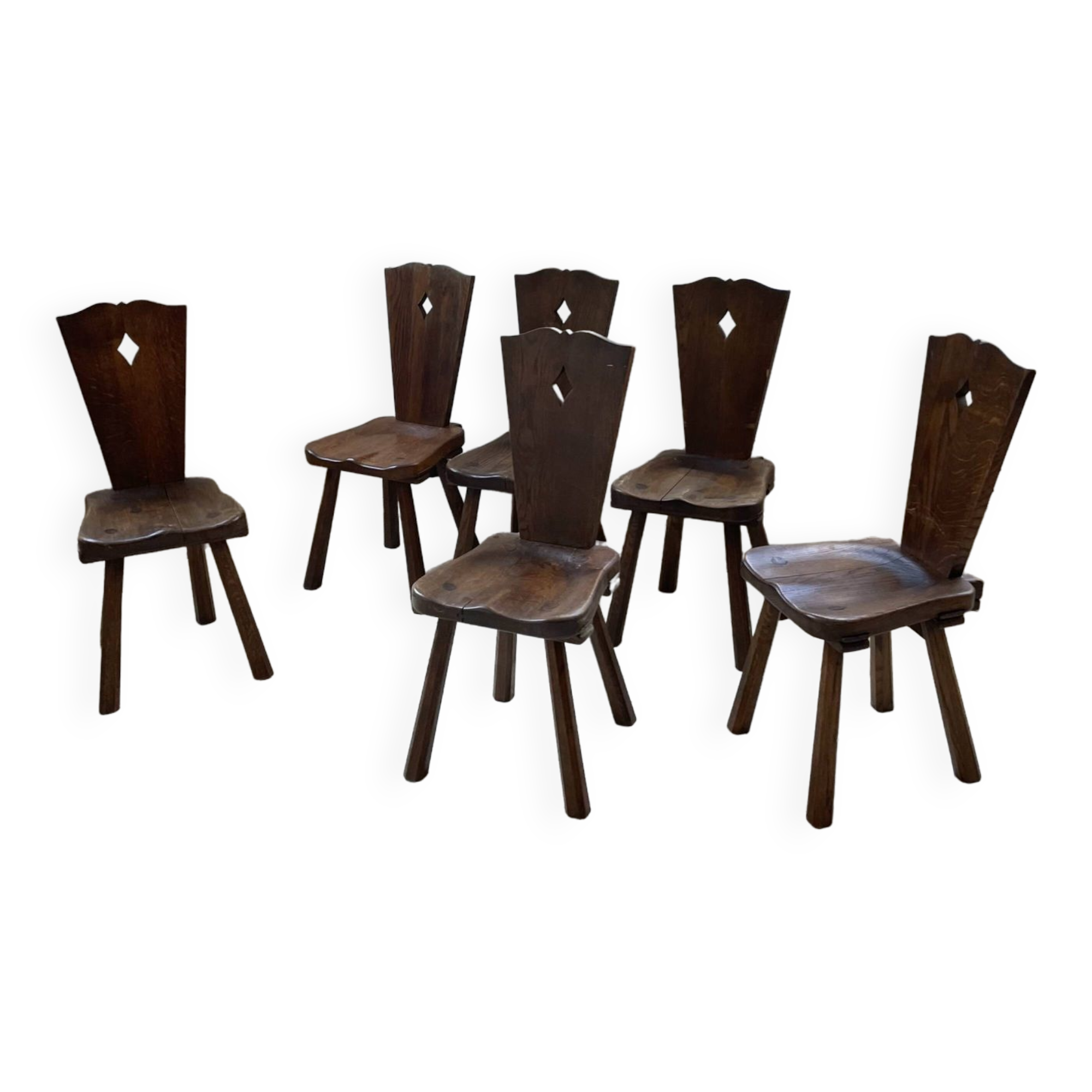 Chaises chêne massif chapo savoyarde art populaire