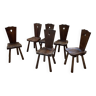 Solid oak chapo savoyard folk art chairs