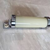 Lampe murale en verre laiteux chrome Bauhaus / Fonctionnaliste - années 1930
