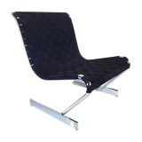 Scandinavian mid-century armchair in chrome and plaiting