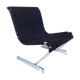Scandinavian mid-century armchair in chrome and plaiting