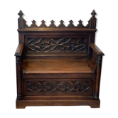 Banc coffre néogothique