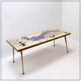 Coffee table with ceramics by Charles Emile Pinson, circa 1958.