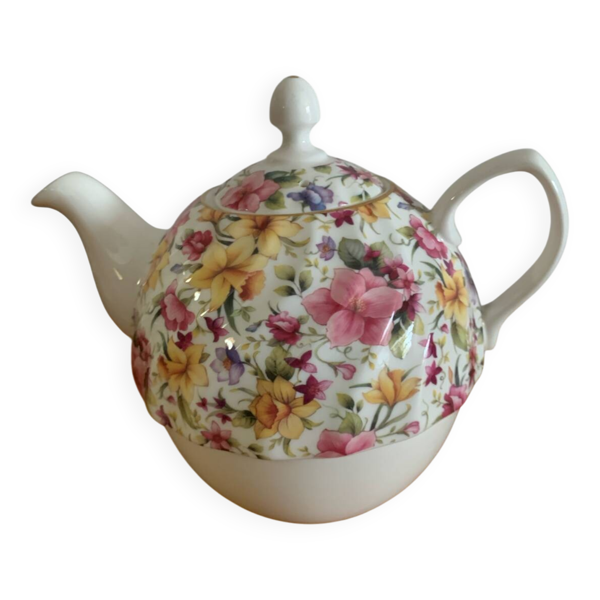 Windsor Fine Bone China English Teapot – Floral decoration & gilding – Vi