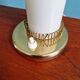 Pair of Mid-Century bedside lamps in brass and cream opaline, 1950.