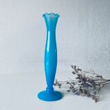 Old vase in blue opaline