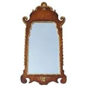 Antique Georgian Style Wall Mirror in Carved and Gilded Walnut