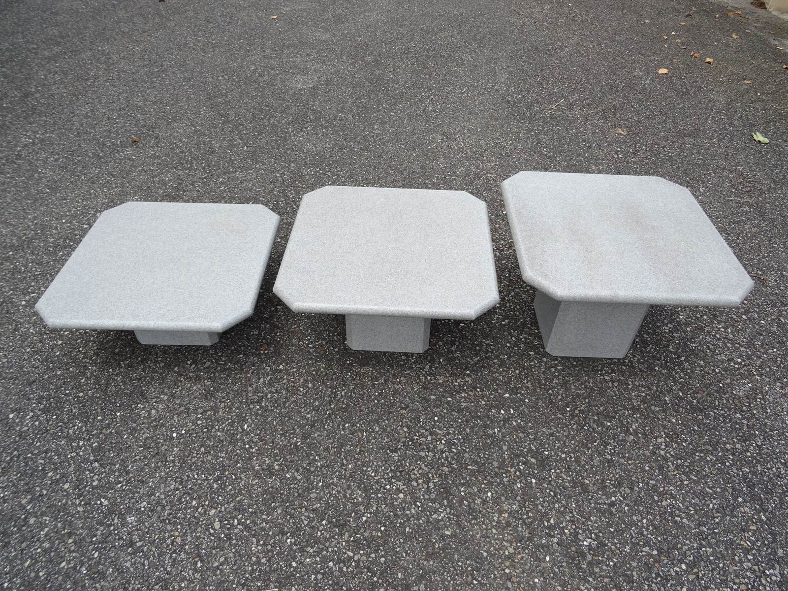 Set of 3 modular coffee tables 80s