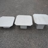 Set of 3 modular coffee tables 80s