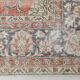 7x11 Salmon Pink & Blue Vintage Persian Rug, Large Floral Rustic Decor