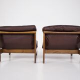 Paire de chauffeuses en cuir 1970