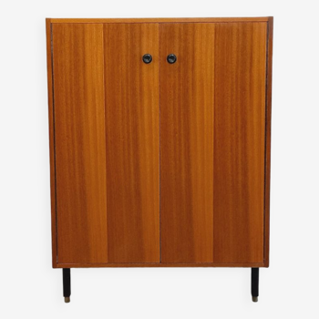 Vintage teak and metal storage cabinet from the 60s 70s