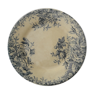 Gien's opaque porcelain plate Floreal Diam 23 cm