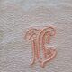 9 serviettes art déco roses monogrammées NC