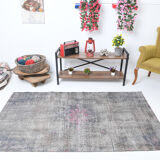 Abstract color handmade wool tapis, 214x117cm