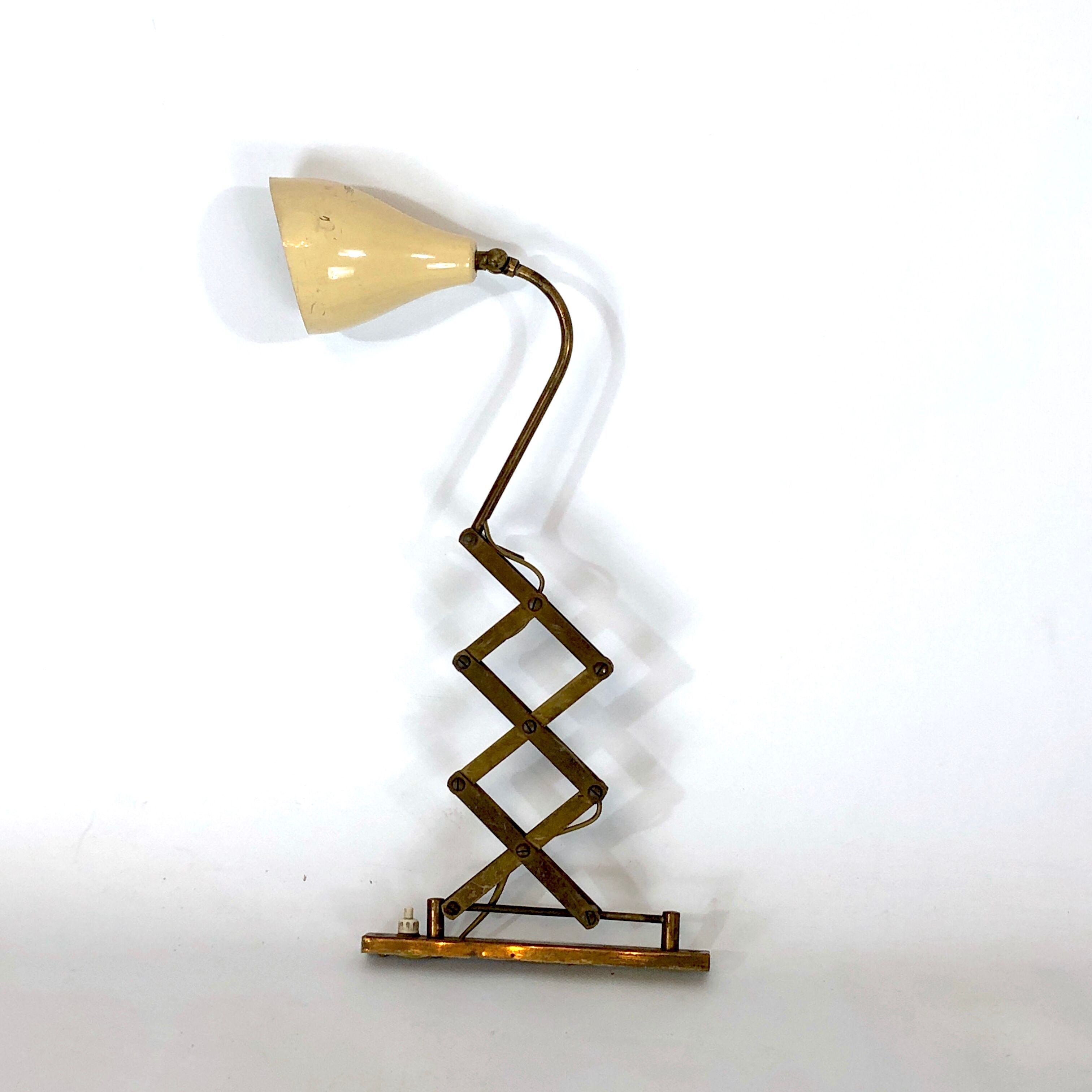 Mid century brass scissor wall lamp from 50s