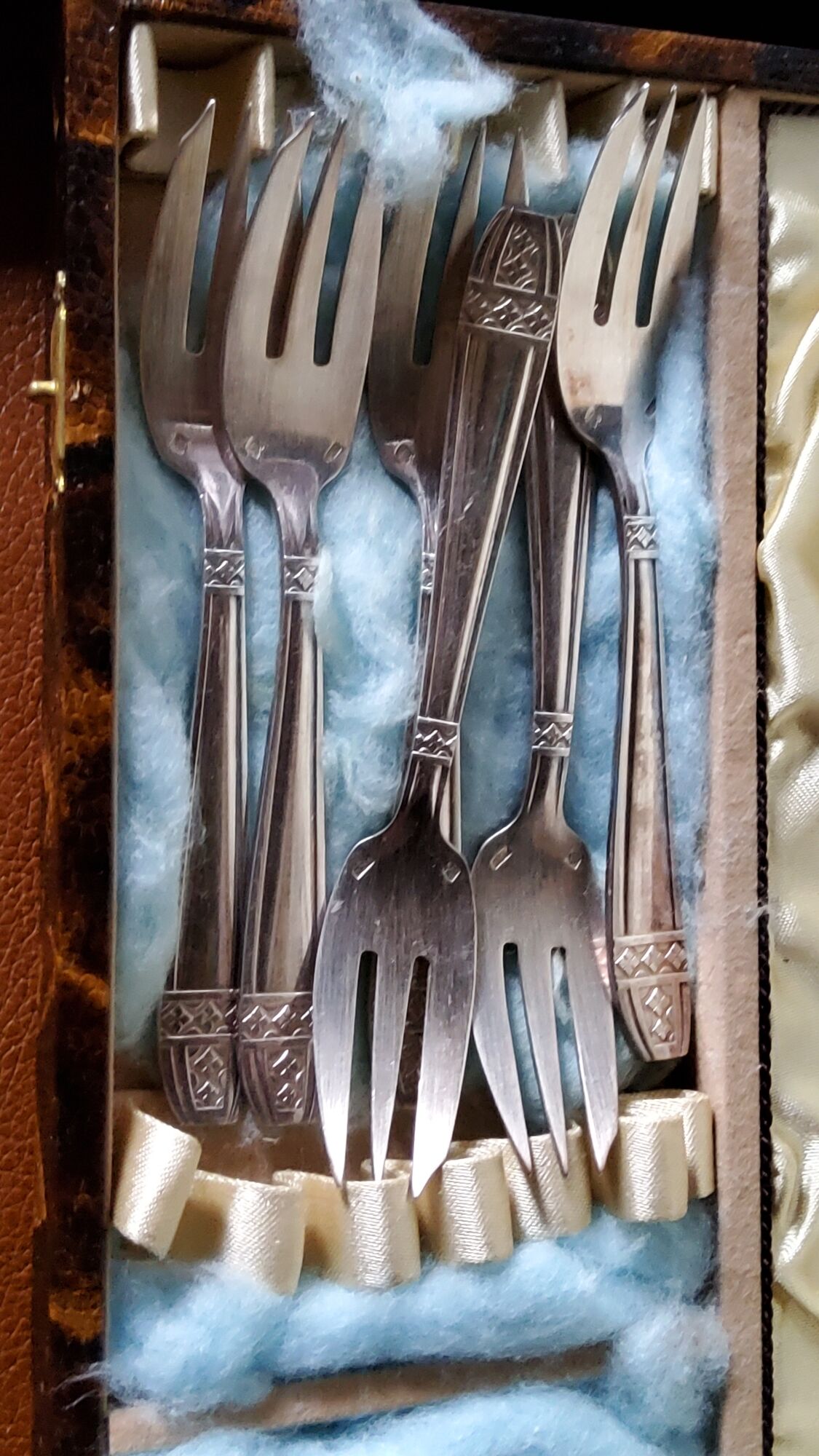 Silver metal cutlery set art deco goldsmith ATO 49 pieces