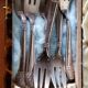 Silver metal cutlery set art deco goldsmith ATO 49 pieces