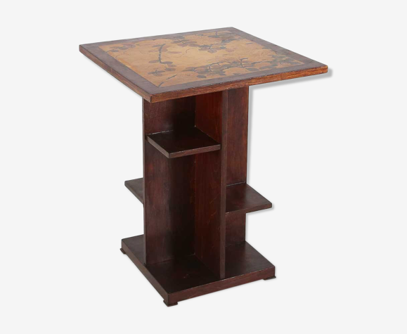 Table d'appoint Art Déco avec dessus à motifs