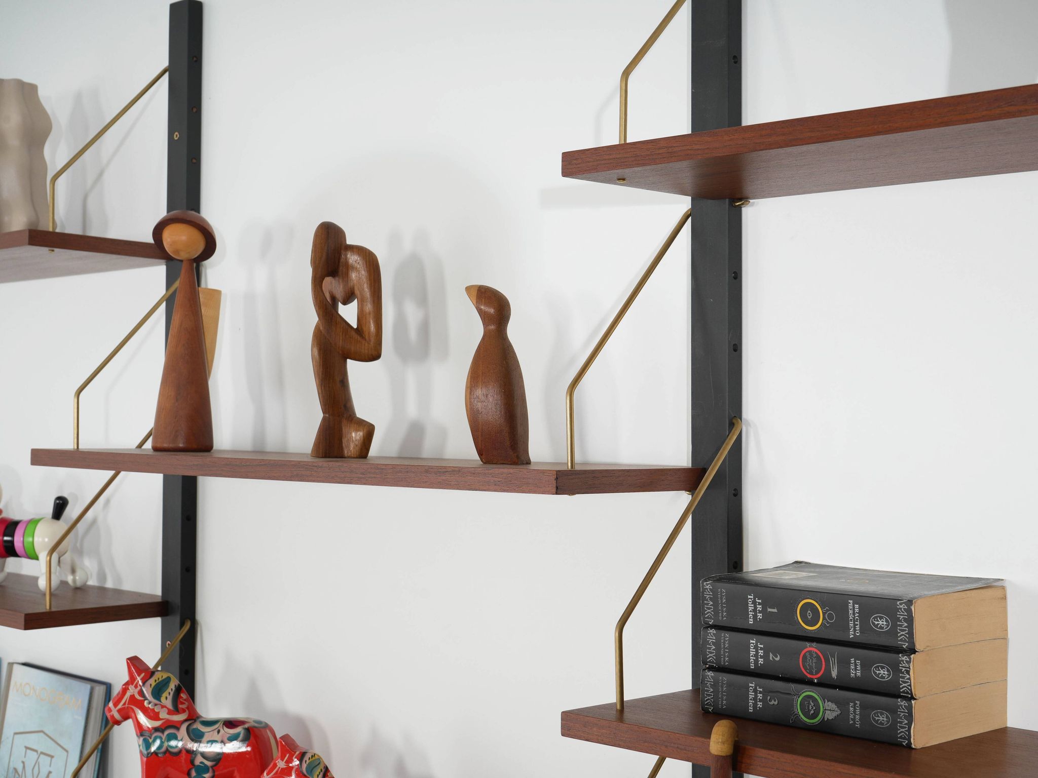Modular shelving in teak veneer, Denmark, 1970s