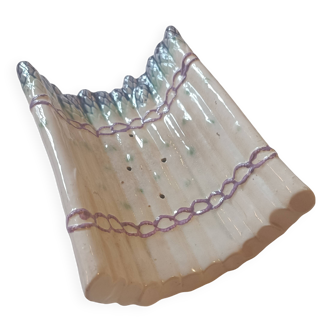 Plat à asperges barbotine 1900