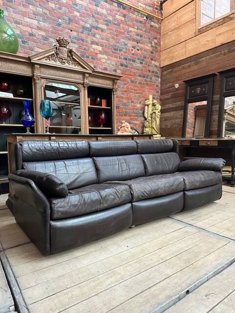 Ensemble de salon en cuir années 80