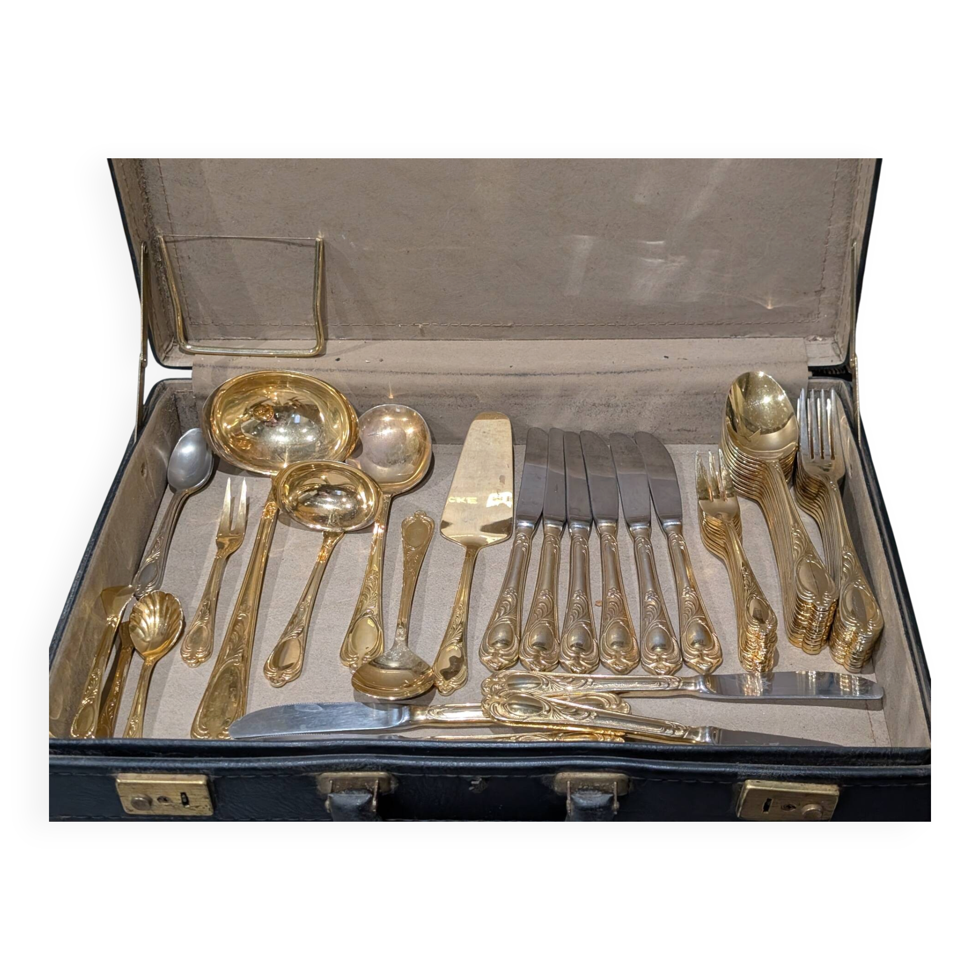 Luxury Cutlery Set Solingen SBS Gold Plated with 23/24 Carats - 70 Pieces