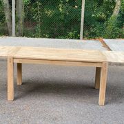 Large extendable Scandinavian dining table in stripped solid oak 160-240.