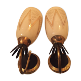 Pair of wall light  opaline