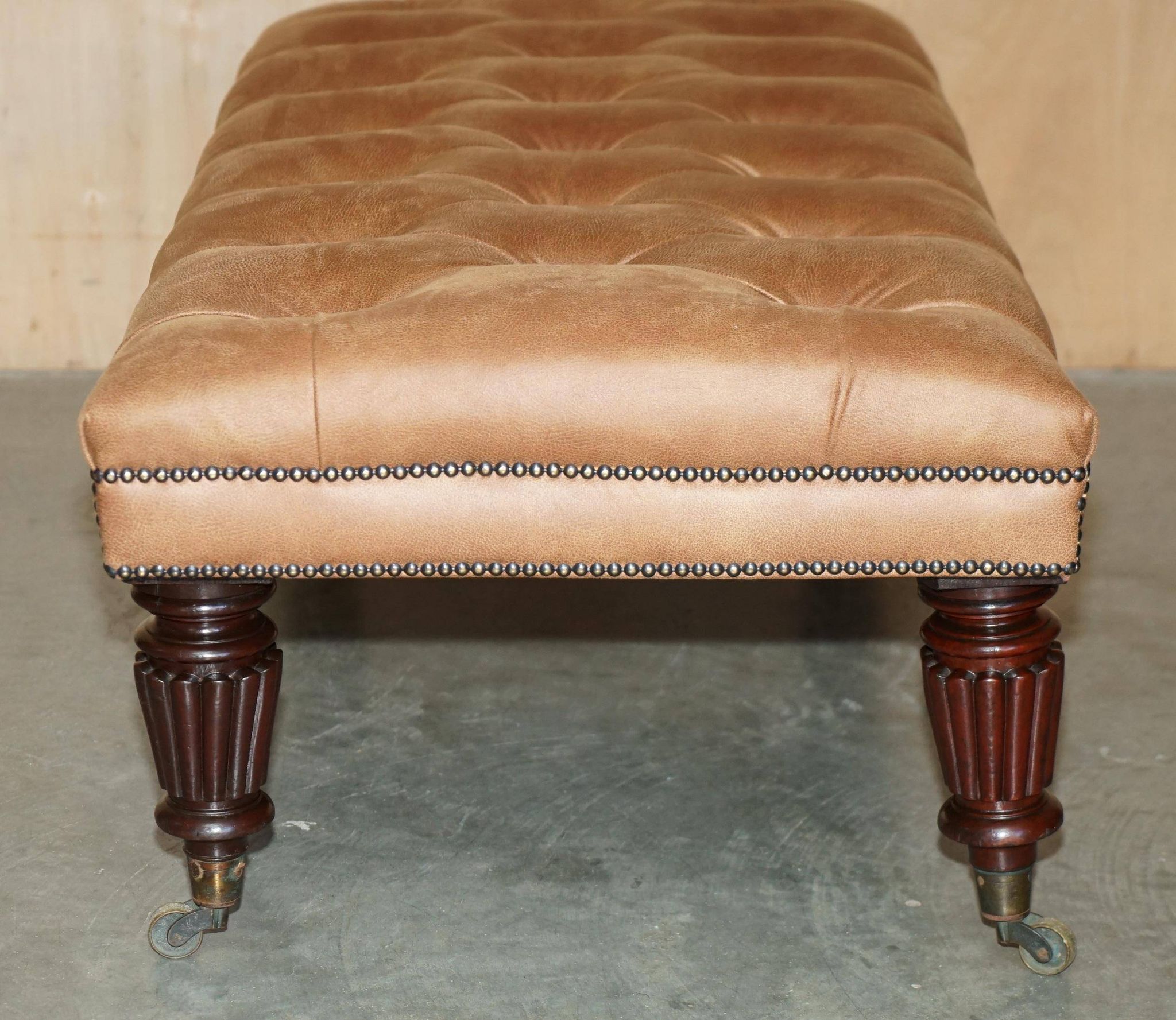 Chesterfield XXL leather sofa hand-dyed