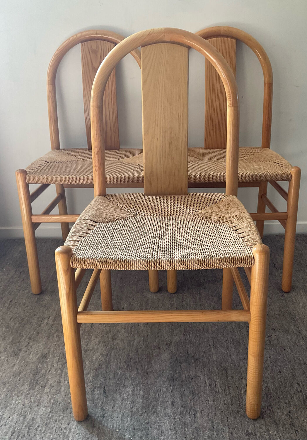 Trio of chairs Annig Sarian for Tisettanta 80s