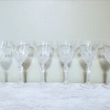 6 verres à vin en cristal