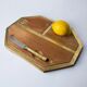 Brutalist cheese tray by David Marshall, wood & bronze, Spain, 1970s