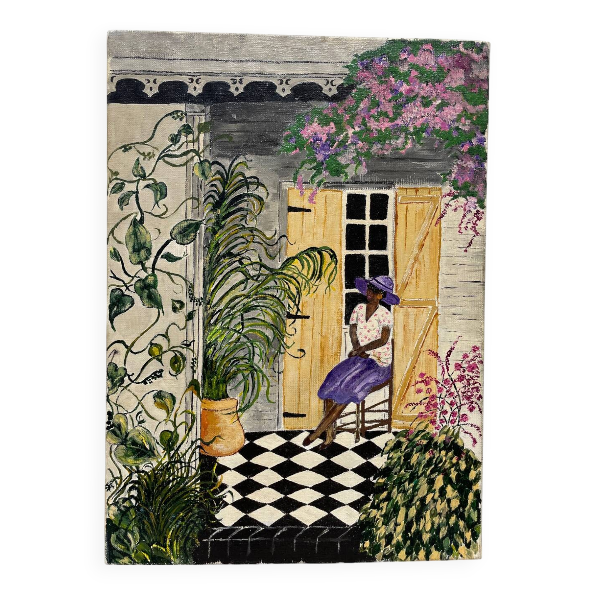 Native painting winter garden oil painting on canvas