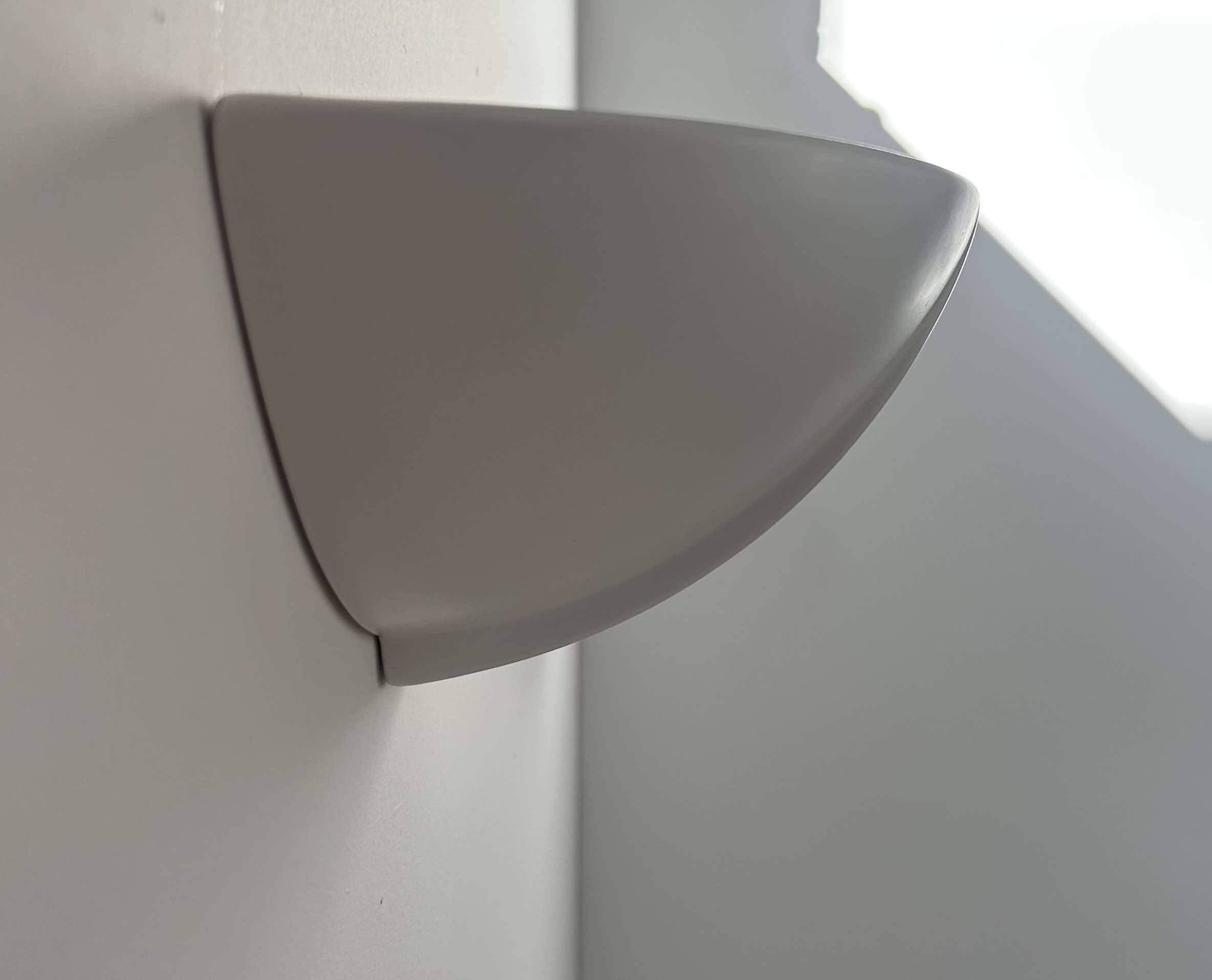 Pair of vintage matte white porcelain wall lights, France 1970.