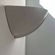 Pair of vintage matte white porcelain wall lights, France 1970.