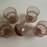 Set of 5 glasses of Biot cups in blown glass 1960