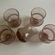 Set of 5 glasses of Biot cups in blown glass 1960