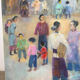 Scène de rue chinoise, huile sur toile signée