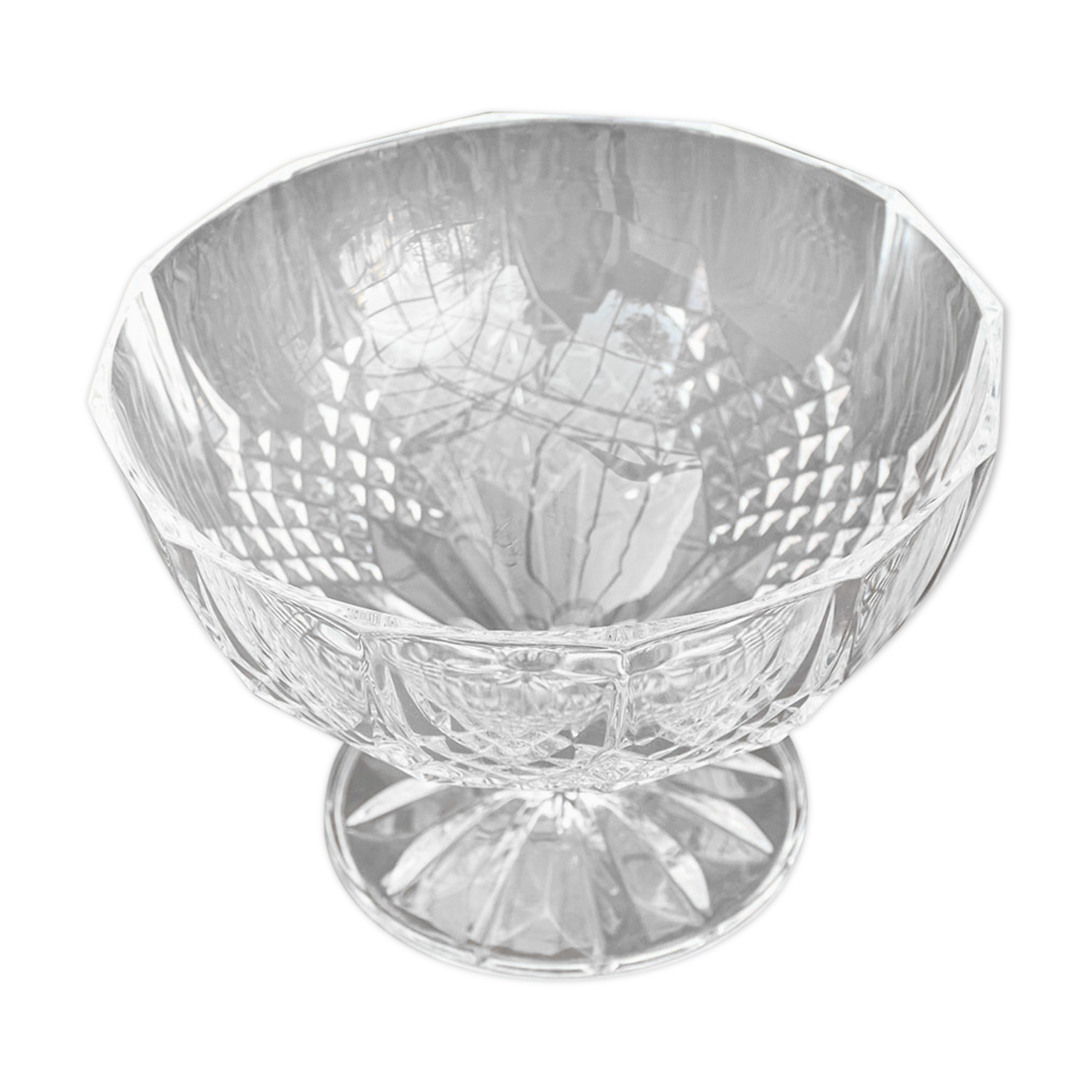 Compotier cup on foot flat servant cup pedestal crystal