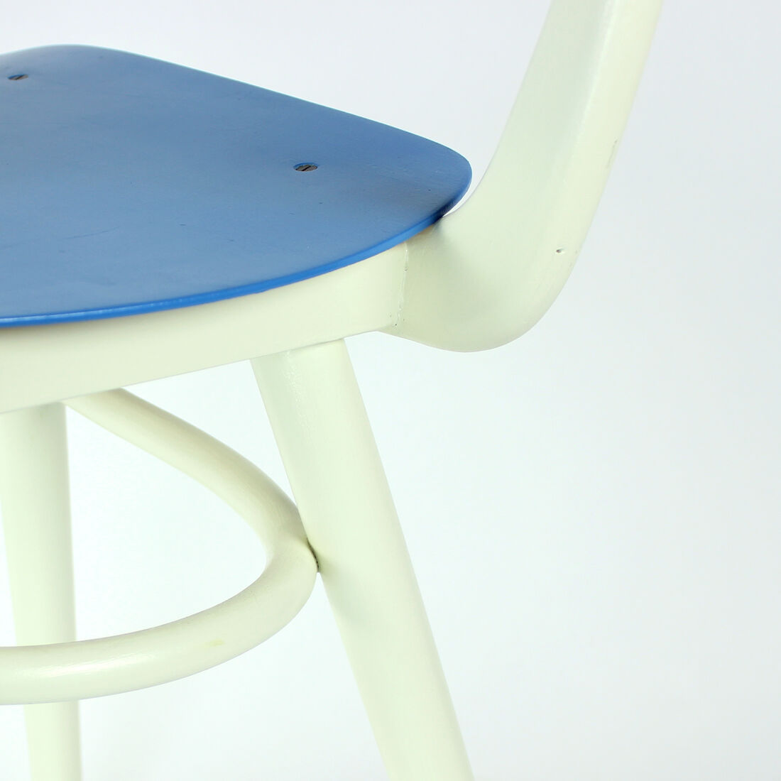 Chair in blue & white by ton, czechoslovakia 1960s