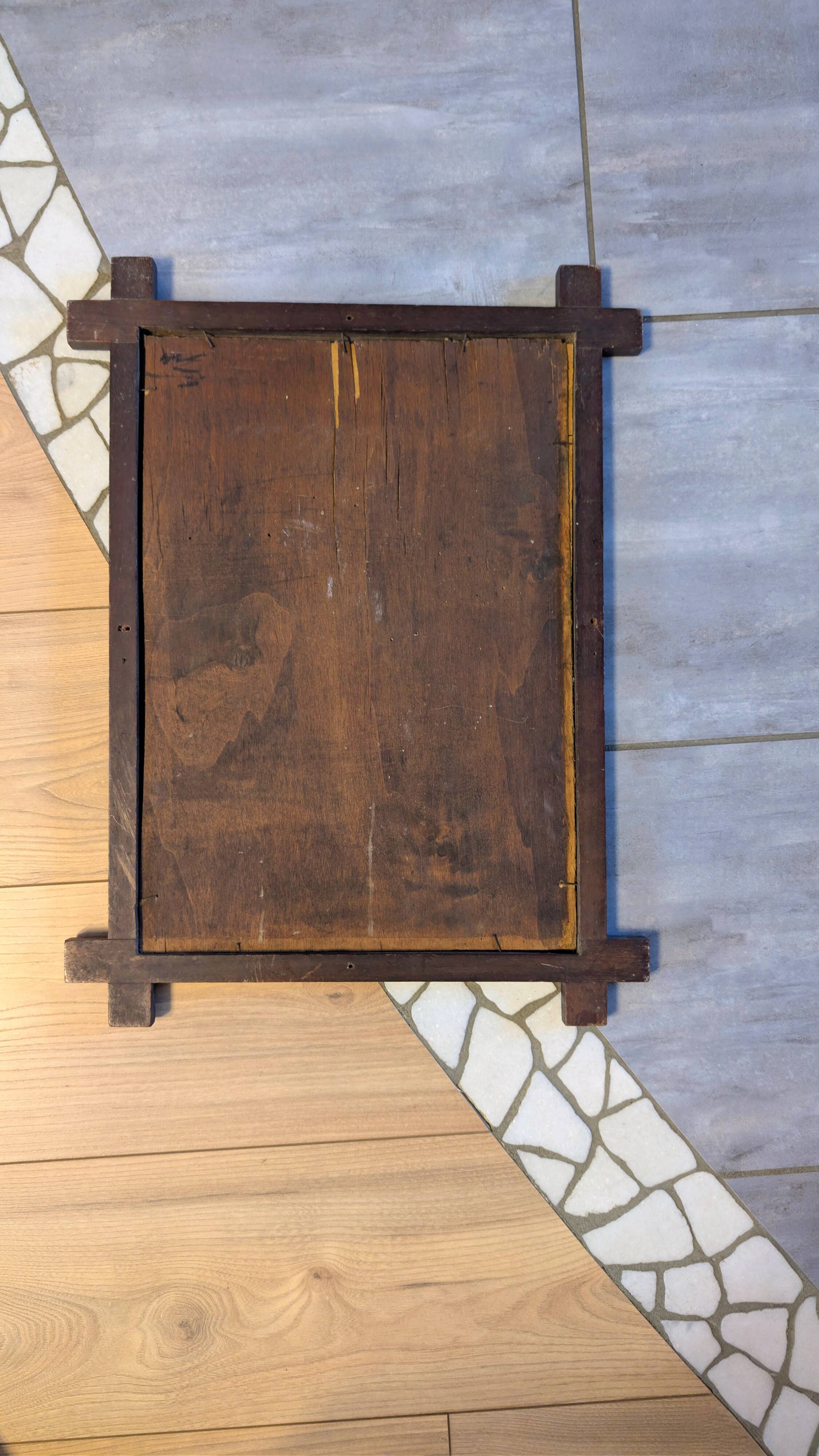 Solid wood mirror from the 1940s – 53 x 40 cm – simple and elegant