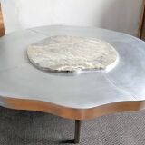 Table basse en onyx et aluminium