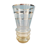 Art Deco glass vase chrome edging dp 012321