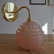 Vintage globe wall lamp in pink Clichy glass