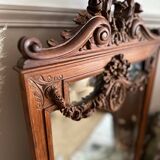 Miroir ancien en bois sculpté 82x48