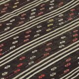 Tapis Kilim Turc Vintage Rayé 190x263 cm Laine Fait Main