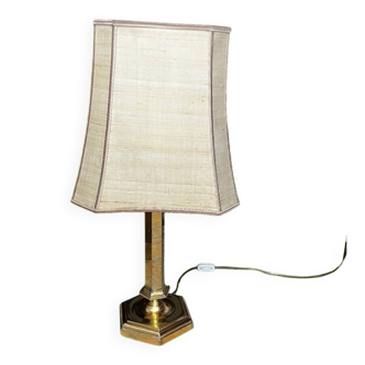 Hexagonal gold table lamp – Empire / Hollywood Regency style